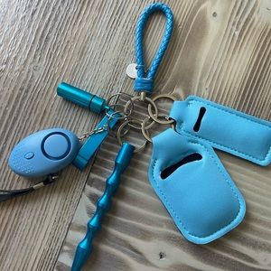 Blue rope wristlet self defense keychain